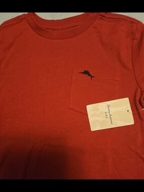 Tommy Bahama Kids Rust Red Long-Sleeve Pocket Tee